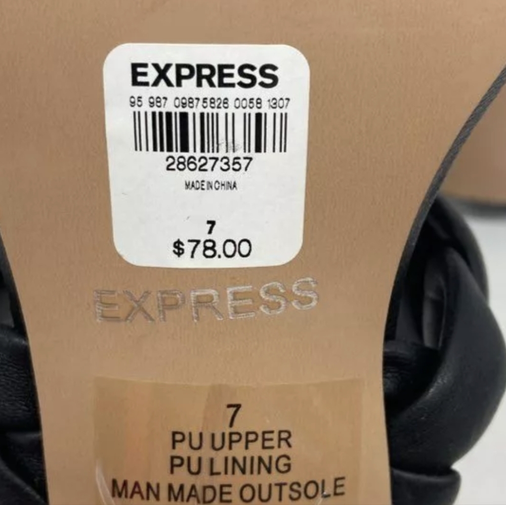 Express - Braided Double Band Heeled Sandals Size 7 NWO/Box MSRP $78 - Picture 6 of 6